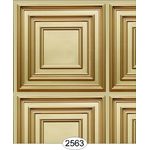 Square Panel Paper Brass Wallpaper (267 X 413mm, Tile: 38mm Square)