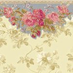Rose Garden - Blue - Toile Wallpaper (267 X 413mm)