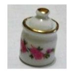 Jar with Lid Pink and White (20mmH x 13mmDiam)