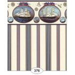 1:24 Sailing Ships Stripe Wallpaper (203 X 267mm)