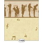 Music Silhouette - Beige - Musicians Wallpaper (267 X 413mm)