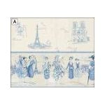 1:24 Wallpaper Paris Fashion - Light Blue - Print (203 X 267mm) (Note Top Border Shown on Bottom)