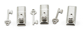 1:24 Scale Door Knob, Keyplate/Key, 6Pk, Satin Nickle (3/8" x 1/8")