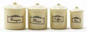 Canister Set of 4 Ivory