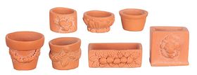 Assorted Garden Pots Set of 7 (Approx: 0.438"H x 0.625"W x 1.5"D)