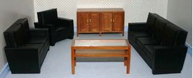 Modern Living Room Leather / Teak