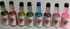 1:6 or Large 1:12 Sparkly Round Bottle Set of 8 (10 Diam x 35Hmm)