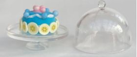 Blue Cake with CakeStand and Lid (30Diam x 35H)