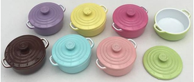 Baking Dish with Lid Assorted Colours Set of 7 (20Diam x 14Hmm)
