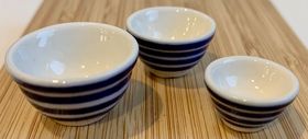 Blue Striped Pudding Basins (Large: 25mm Diam)
