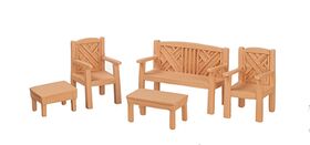 1:24 Garden Set of 5 Oak
