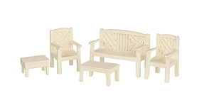 1:24 Garden Set of 5 White