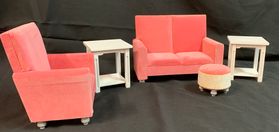 1:6 Pink Lounge Set 5 Pieces NOTE: Small Sizes, Check Dimensions - Old Stock Clearance