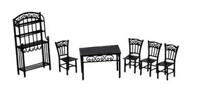 1:24 Dining Set of 6 Black (1"H x 2"W x 1.25"D)