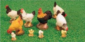 Chickens Set of 13 Assorted (About 35mm)