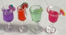 Cocktails Assorted Colours Set of 4 (7 Diam x 20Hmm)