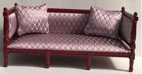 Sofa with Lilac Diamond Pattern Fabric (150Wx70Hx62Dmm)