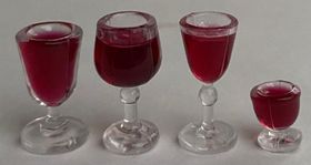 Glasses of Wine Full, Set of 4 (Tall: 22Hmm, Small: 9Hmm)