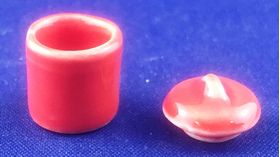 Canister with Lid, Red, Large (15H x 12Diam mm)
