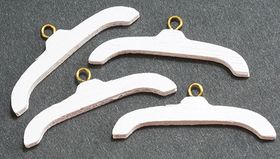 Wooden Clothes Hanger White 4Pk (1-7/16" x 1/2")