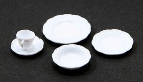One Place Setting White 5 Piece (Plate Size: 3/4" Diameter)