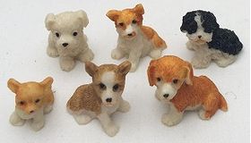 Resin Dogs Set of 6 (Approx: 20mmH)