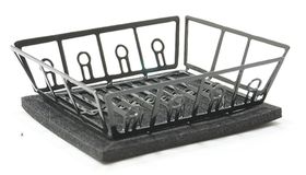 Black Dish Drainer with Mat (Dish Drainer: 1-11/16" x 1-11/16", Mat: 1-9/16" x 1-3/8")