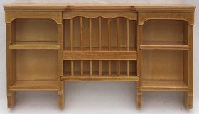 Wall Shelf with Plate Rack Oak (128mmW 24mmD 69mmH)