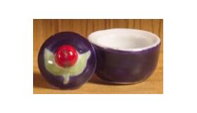 Sugar Bowl with Cherry Leaf Lid (12mmW 12mmD 15mmH)