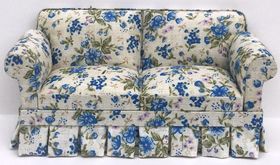 Sofa Blue White Floral (150 x 65 x 70Hmm)