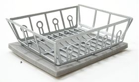 Silver Dish Drainer with Mat (Dish Drainer: 1-11/16" x 1-11/16", Mat: 1-9/16" x 1-3/8")