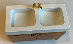 Sink Unit Teak/White (100W x 50D x 90Hmm)