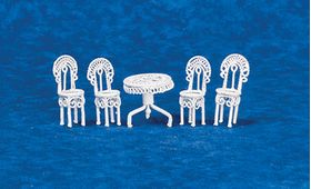 1:24 White Wire Patio Set (1.563"H x 0.625"W x 0.625"D)
