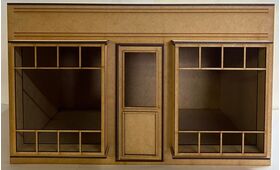 "Shop Front 2" Roombox with Bay Windows, Additional Perspex Top (393W x 283D x 243Hmm Internal Dimensions)