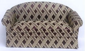 Sofa Brown with Cream Diamond (155 x 65 x 82H)