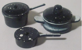 Blue Metal Pot Set (Big Pot 20Diam x 14Hmm)