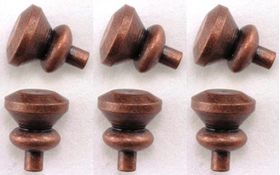 Round Knob 6/pk Oil Rubbed Bronze (1/4" x 3/16")