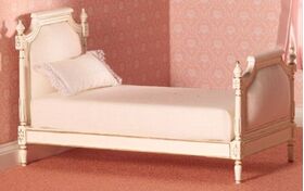 Cream Upholstered Single Bed (85mmW 160mmD 100mmH)