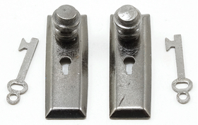Door Knob with Key Plate, 2PK, Pewter (Knob Size: 3/4" x 1/4", Key Size: 1/2")