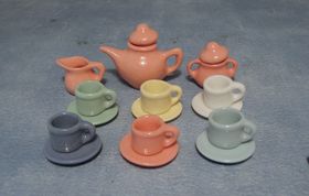 Art Deco Tea Set 9 Piece (Plates 20mm Diameter)