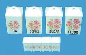 Cannister Set, Pink Floral (3/4"H X 1/2"W X 1/2"D )