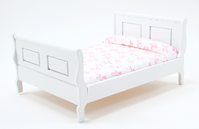 Sleigh Bed White (5-1/8"W X 6-7/8"D X 3-1/2"H)