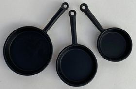 Frying Pan Black Set of 3 (Large 30mm Diam)
