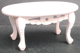 Oval Coffee Table White (83W x 52D x 40Hmm)