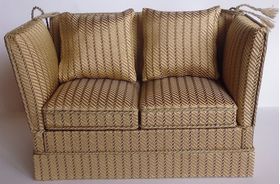Sofa Cream/Brown Stripe Fabric Tieback (125 x 60 x 85H)