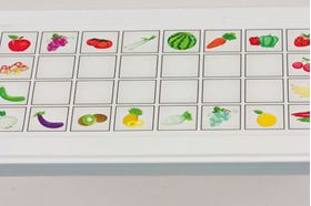 Kitchen Table, White with Fruit Decal (5 -1/4" x 3-1/8" x 2-1/2")
