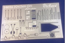 Herbs and Spices Kitchen Kit by Mini Etchers (Stencil Plate 137 x 85mm)
