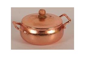 Copper Tureen with Lid (20 Diam x 16Hmm)