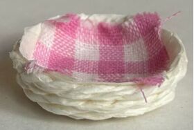 Basket with Pink Check Lining (25mm Diameter)