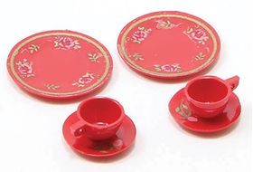 Dinnerware Set - Red (Plate 3/4" Diameter)